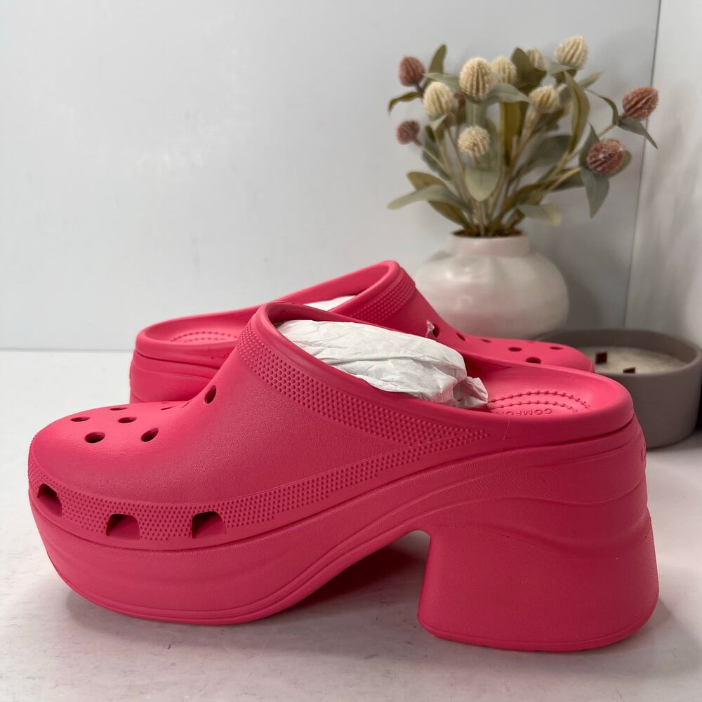 Crocs Siren Platform Clog Pink Barbie Chunky Women’s 11/Men's 9 NWT - Picture 8 of 11